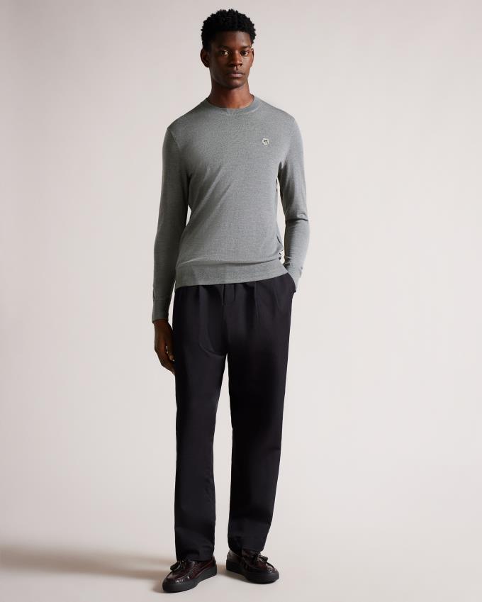 Pull Ted Baker Merino Wool Crew Neck Grise Homme | FVV-48941123